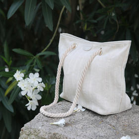 饮水鸟夏季新款非遗夏布包 夏布沙滩包