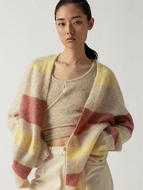 322工房幼马海毛休闲外套2022年秋冬新款时髦百搭针织大廓形开衫