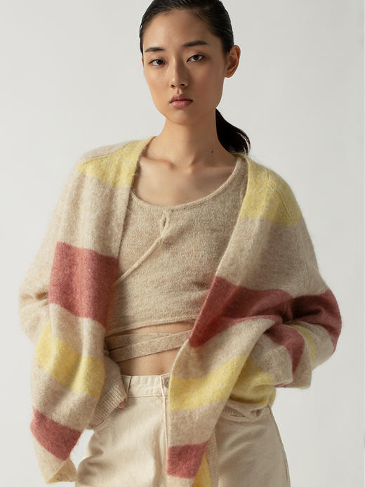 322工房幼马海毛休闲外套2022年秋冬新款时髦百搭针织大廓形开衫 商品图0