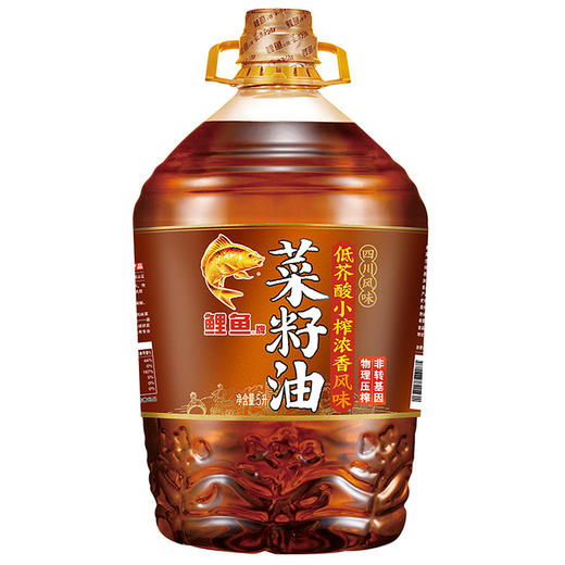 【亚欧超市】鲤鱼小榨浓香菜籽油5L/桶 商品图0