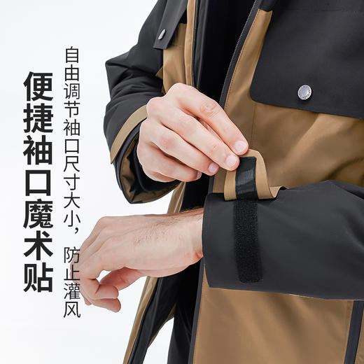 Supield素湃气凝胶抗寒服拼色大口袋复古工装款短款冬季外套A355 商品图5