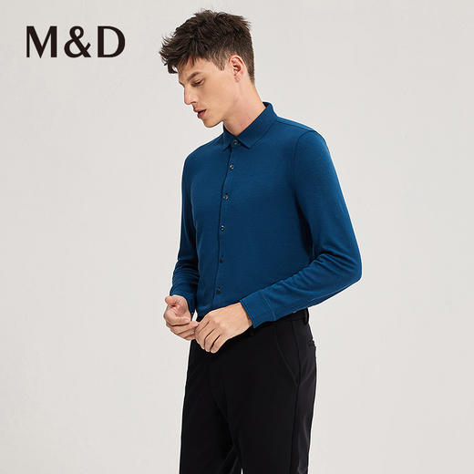 名盾长袖衬衫商务休闲男装四季亲肤保暖时尚针织衬衫 商品图1