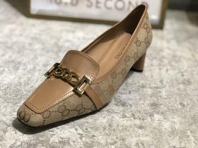 IUIU 时尚老花方头中跟乐福鞋 U21CE34591