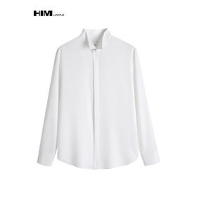 HIM漢崇 舒适简约暗门襟衬衫时尚优雅宴会婚礼长袖衬衣 2025秋季