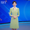 IWY/绿色职业感连衣裙高级女秋季艺考播音主持人正装演讲礼服西Q757 商品缩略图0
