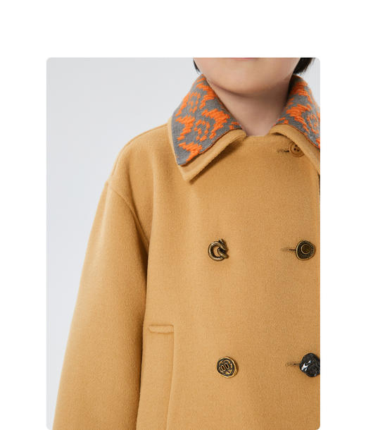 JNBY  22年冬款  翻领复古中长款呢大衣  1M0811710 商品图4