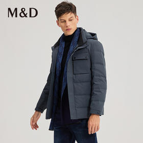 M&D名盾商务男士秋冬新品可拆卸帽加厚羽绒服男