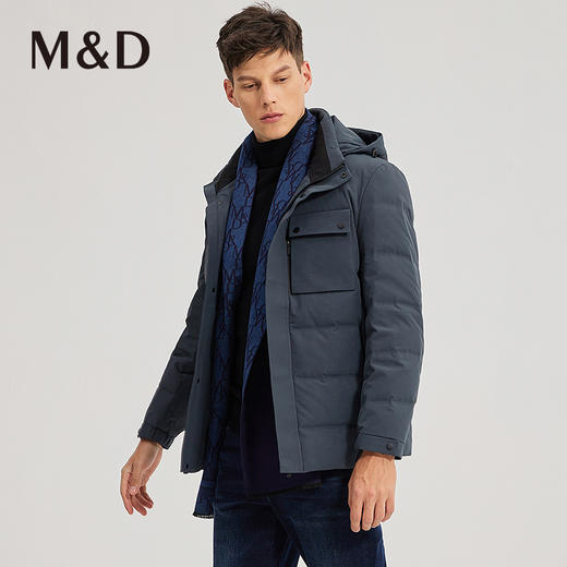 M&D名盾商务男士秋冬新品可拆卸帽加厚羽绒服男 商品图0