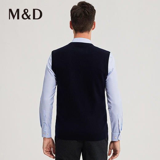 MD名盾纯羊毛衫背心V领秋冬商务正装中青年爸爸保暖针织马甲毛衣 商品图4