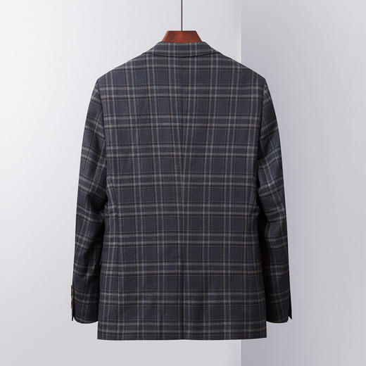 【亲肤透气】罗蒙男士西服休闲商务时尚格纹通勤百搭单西西装外套男 商品图2