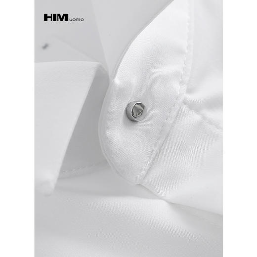 HIM漢崇 舒适简约暗门襟衬衫时尚优雅宴会婚礼长袖衬衣 2025秋季 商品图2