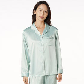 都市丽人好睡衣好睡好眠哑光弹力色丁家居服长袖类新年本命年红品LH20B2