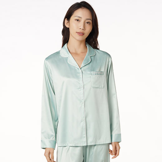 都市丽人好睡衣好睡好眠哑光弹力色丁家居服长袖类新年本命年红品LH20B2 商品图0