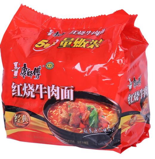 【亚欧超市】康师傅红烧牛肉面五包100g*5/包 商品图0