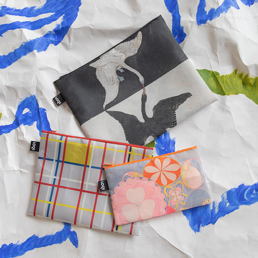 德国LOQI博物馆系列 环保收纳袋三件套合集  文具数码配件收纳整理套包洗漱化妆防泼水 商品图2