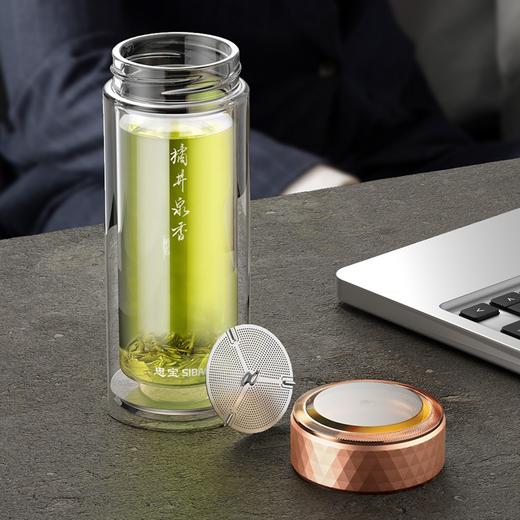 思宝旗舰店橘井泉香双层玻璃杯商务女士办公礼品便携透明泡茶水杯 商品图4