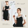 OLrain法式高级穿搭黑色短袖连衣裙女夏季2022新款吊带假两件裙子 商品缩略图3