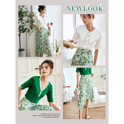 欧芮儿碎花半身裙女夏季2022新款高腰薄款显瘦设计感不规则a字裙 商品图2