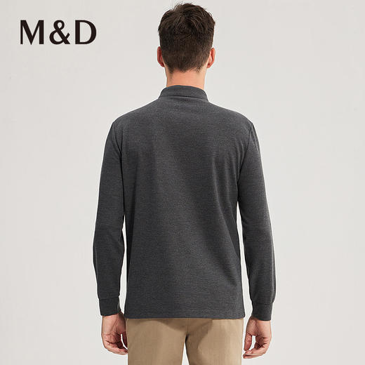 MD名盾商务男士秋冬新品翻领长袖上衣三粒扣松紧袖口polo衫 商品图4