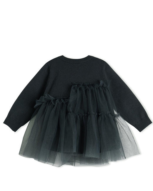 JNBY  22年冬款  薄纱长袖毛衫连衣裙 YM0G10750 商品图4