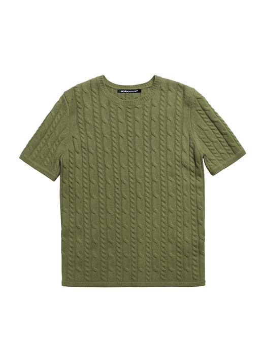 322工房复古绞花羊毛羊绒针织衫2022年秋冬新款圆领百搭套头毛衣 商品图4