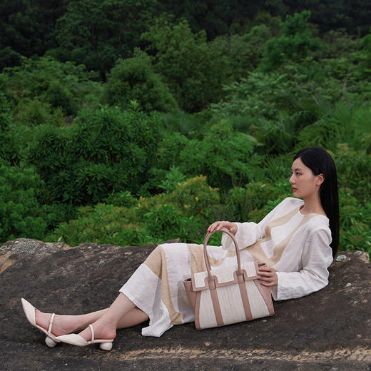 饮水鸟夏季新款非遗夏布包 夏布大托特包 商品图3