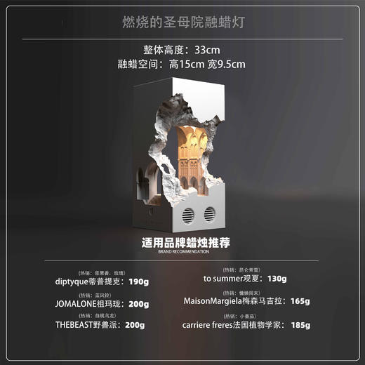 尘市集 圣母院融蜡灯氛围夜灯卧室石膏灯蜡烛香薰灯生日礼物伴手礼 商品图3