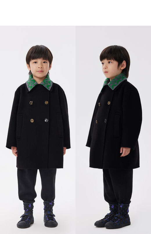 JNBY  22年冬款  翻领复古中长款呢大衣  1M0811710 商品图8