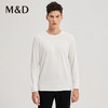 M＆D名盾商务男装秋冬新品长袖圆领T恤白色打底体恤上衣男 商品缩略图1