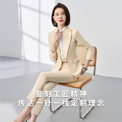 【西装+西裤】罗蒙秋季女士西服套装商务通勤职业正装修身两件套女 商品图5
