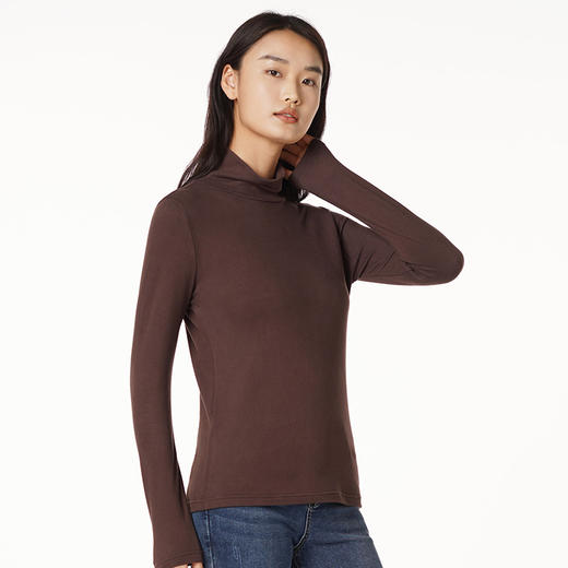 都市丽人舒暖负5度至5度女士发热纤维单件美雅碧羊绒蛋白双面绒中单件上衣保暖衣LW2DA2 商品图0