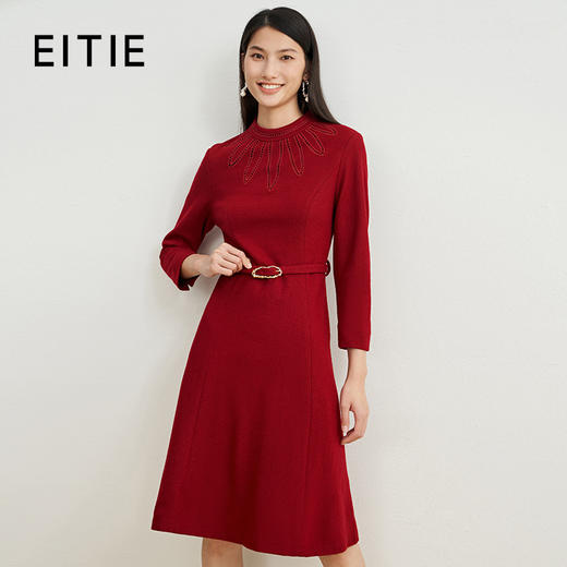 EITIE爱特爱新款高领收腰气质连衣裙6807512 商品图0