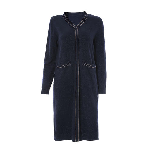 EITIE爱特爱冬季新款V领时尚通勤针织连衣裙女6801521 商品图5