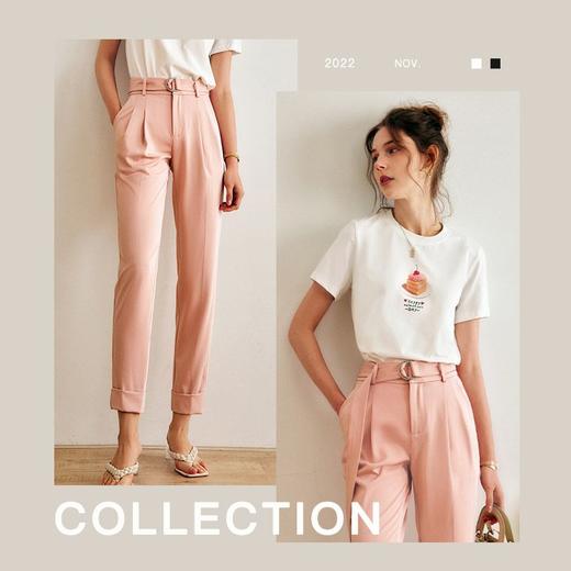 欧芮儿白色短袖T恤女夏季2022新款宽松时尚减龄印花纯棉圆领上衣 商品图1