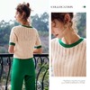 欧芮儿套头针织衫女夏季2022年新款时尚复古镂空撞色麻花薄款上衣 商品缩略图3