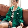 OLrain法式绿色短外套女早秋2022年新款薄款减龄学院风海军领上衣 商品缩略图3