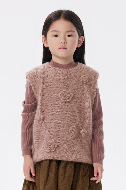 JNBY  22年秋款  时尚钩花毛衫背心  1M9311580 商品图0