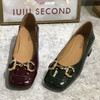 IUIU SECOND带跟单鞋女21年新秋季真皮软皮软底一脚蹬圆头浅口豆 商品缩略图0