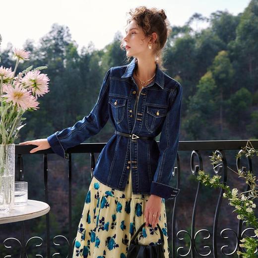 欧芮儿牛仔外套女夏季2022年新款宽松气质复古港风泡泡袖休闲上衣 商品图4