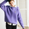 欧芮儿法式紫色毛衣女秋季2022年新款宽松减龄落肩袖套头衫 商品缩略图3
