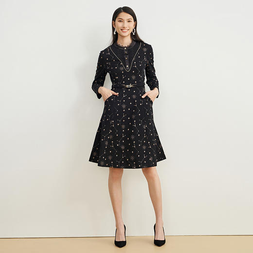 EITIE爱特爱羊毛刺绣名媛风连衣裙6807518 商品图3