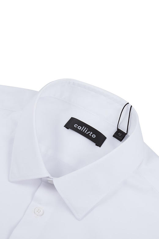 callisto白色棉混纺短袖衬衫  SPSTST01WH 商品图1