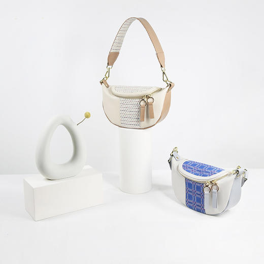 饮水鸟非遗江南手织布真皮百搭包 商品图1