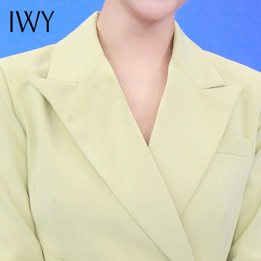 IWY/秋新款牛油果绿西装连衣裙女气质修身主持人上镜装新款工装olQ673 商品图3
