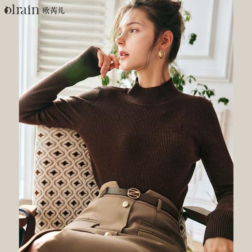 欧芮儿法式半高领针织衫女秋季2022年新款复古内搭打底毛衣 商品图4