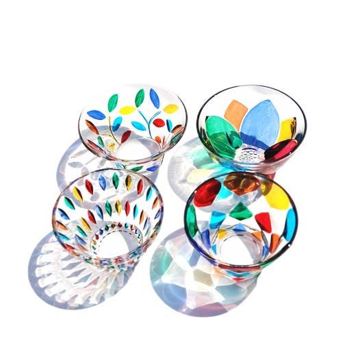 【手工水晶碗系列 流光溢彩】意大利进口ZECCHIN 手工彩绘  水晶玻璃复古甜品点心碗水果盘沙拉碗 | 350ml 商品图0