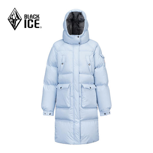 22新品黑冰中长款时尚休闲羽绒服韩版宽松加厚连帽保暖羽绒外套女1251F 商品图0