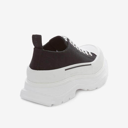 ALEXANDER MCQUEEN 亚历山大.麦昆 男士棉质Tread Slick 系带休闲运动鞋 黑色 705660 W4MV2 1070 商品图2