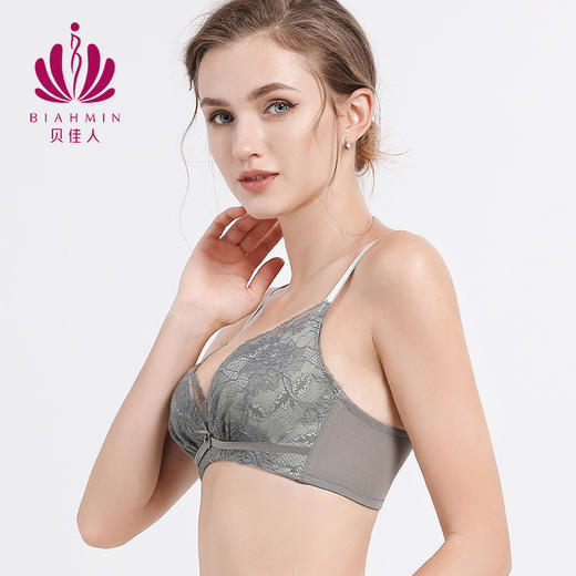 贝佳人文胸新款3/4杯无钢圈舒适不跑杯胸罩聚拢内衣女夏BW952052 商品图1