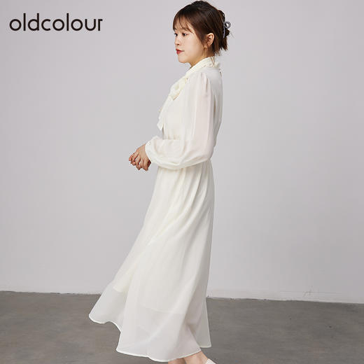 oldcolour2021秋商场同款设计感小众法式洋气雪纺连衣裙N34103457 商品图2